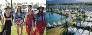 Coachella fashion and camping scene