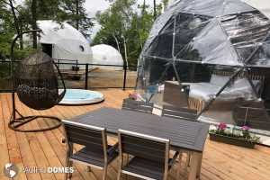Love Nest dome, Mont Tremblant domes, Mont Tremblant dome glamping