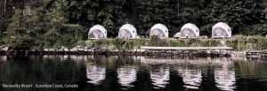 Backeddy Resort Dome stays along the water's edge