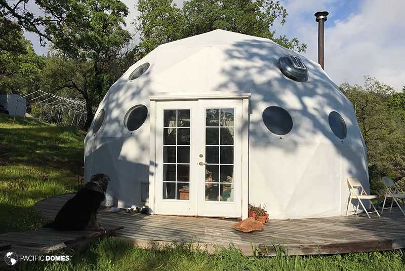 Dome home with pre-hung doors