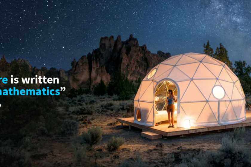 Dome under the stars with quote