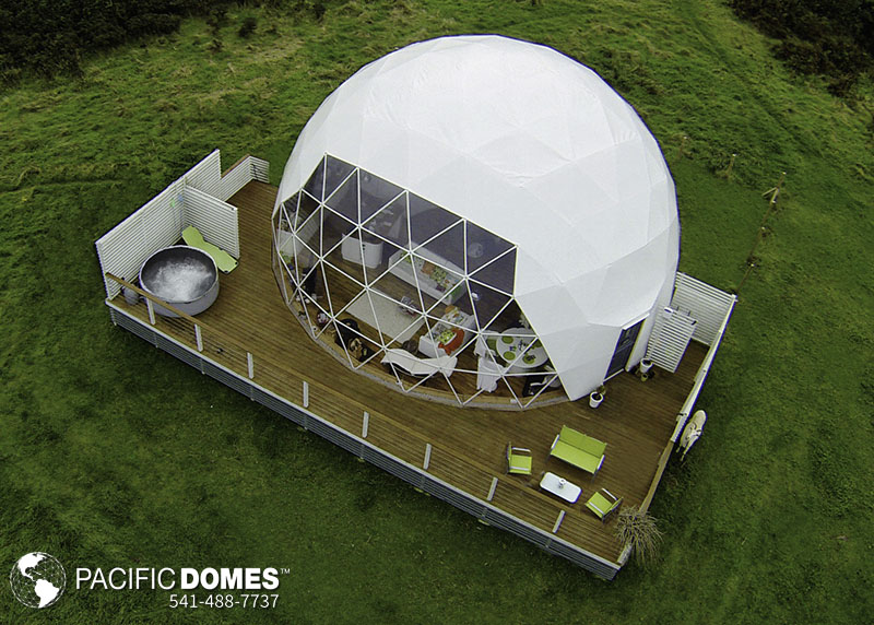 The Prefab Dome Home Building Kits Provides a Retreat Room for Yoga