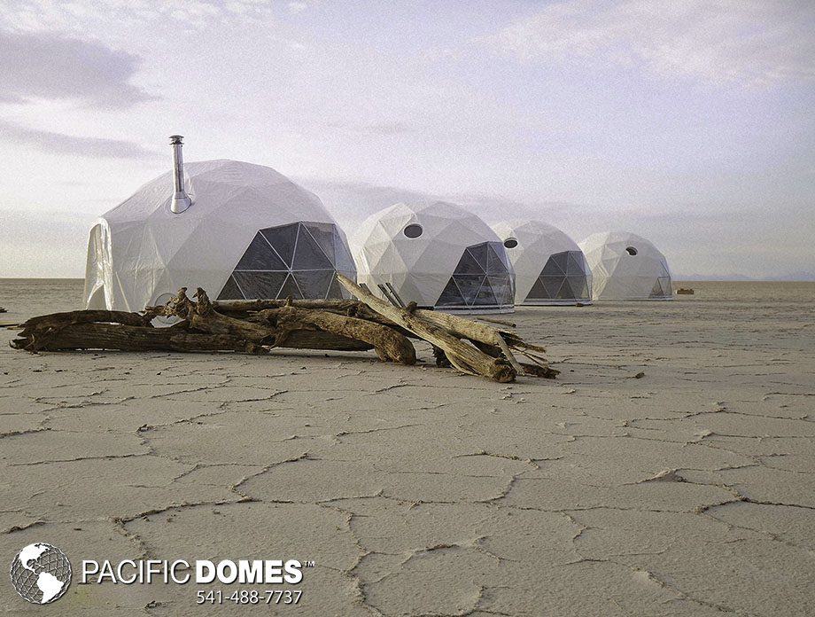 Multiple Glamping Domes on the beach