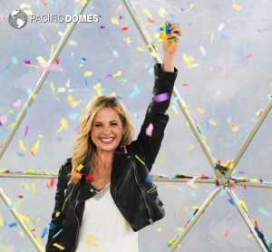 Sarah Michelle Gellar is all smiles in the Geodesic Confetti Dome