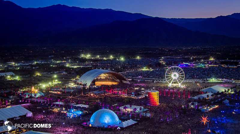 Coachella, pacific domes, 360 projection dome, event dome, music festival dome