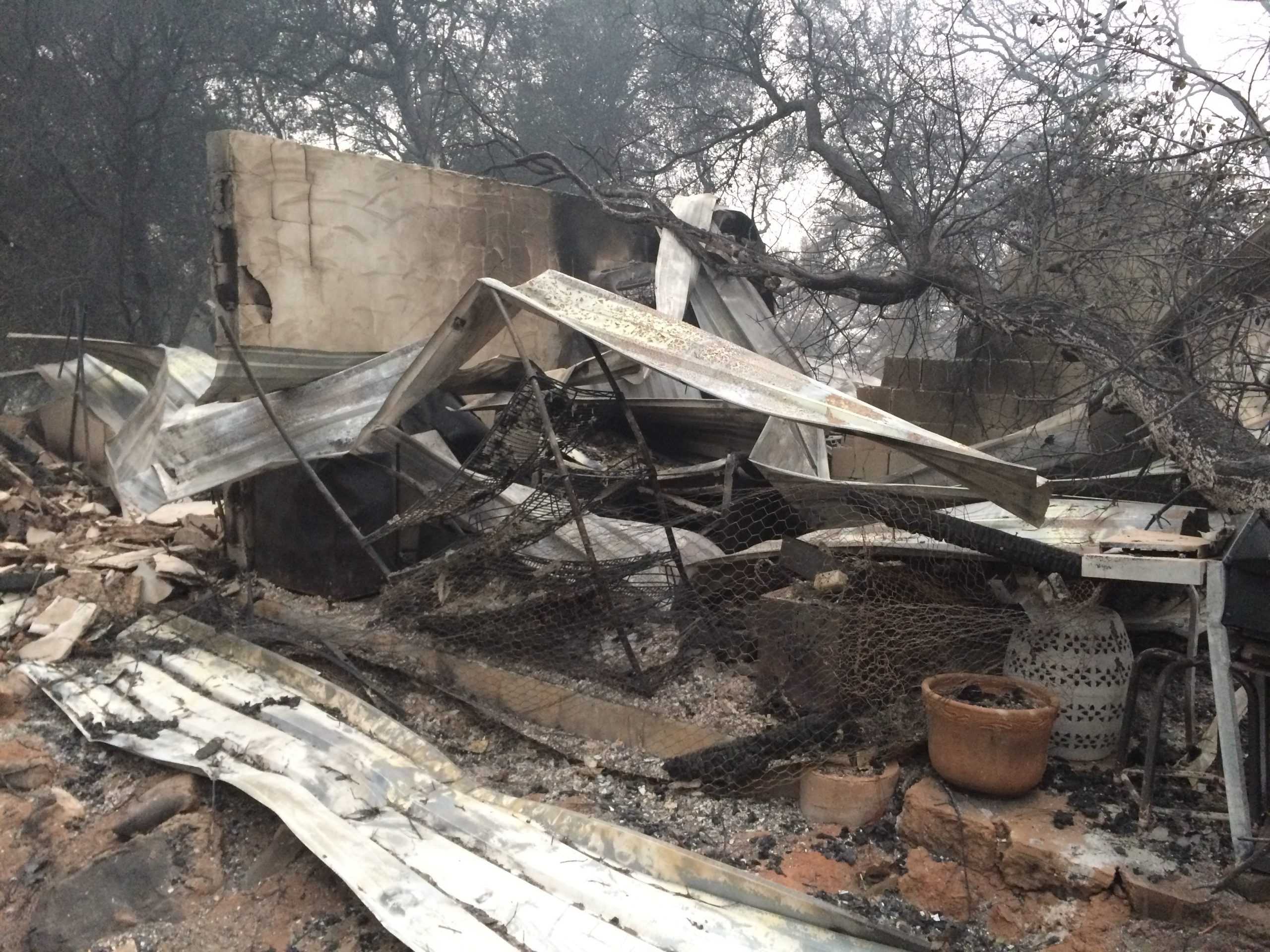 Burned house and barn