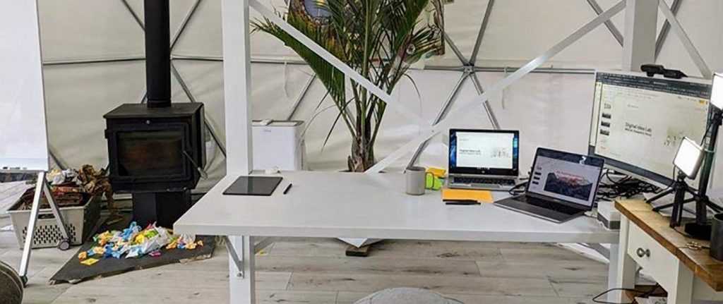 Work-from-Home Studio Office in a geodesic dome