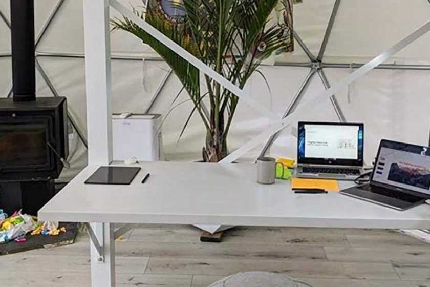 Work-from-Home Studio Office in a geodesic dome