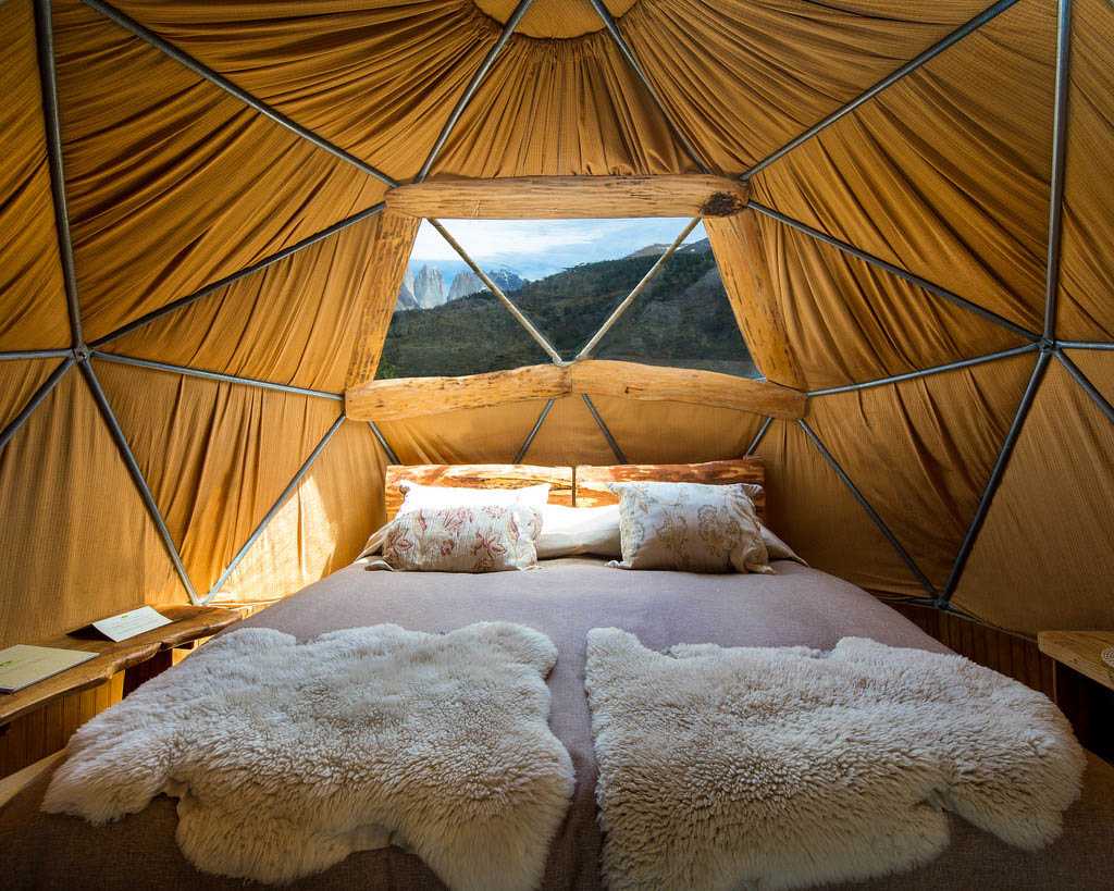 Eco-camp Patagonia dome interior