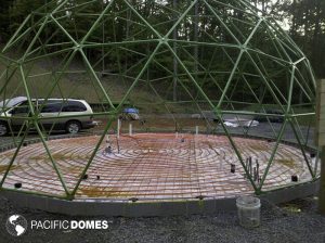 Radiant Floor Install in a 30' Dome Frame