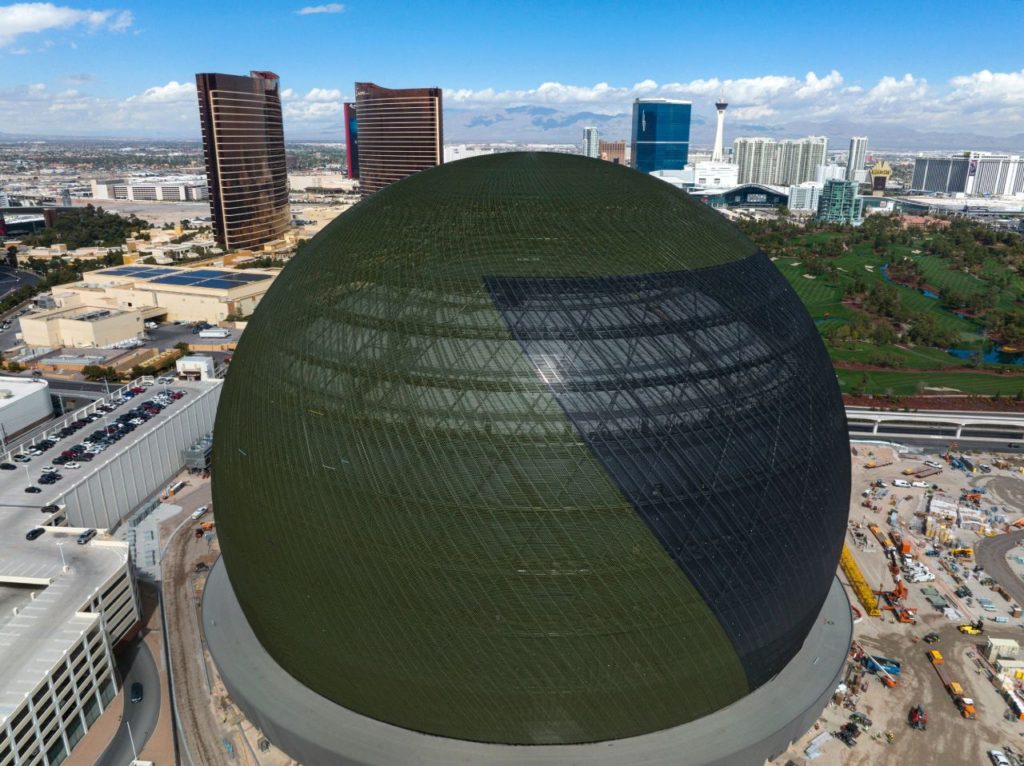 Daytime view of The Sphere  in Las Vegas